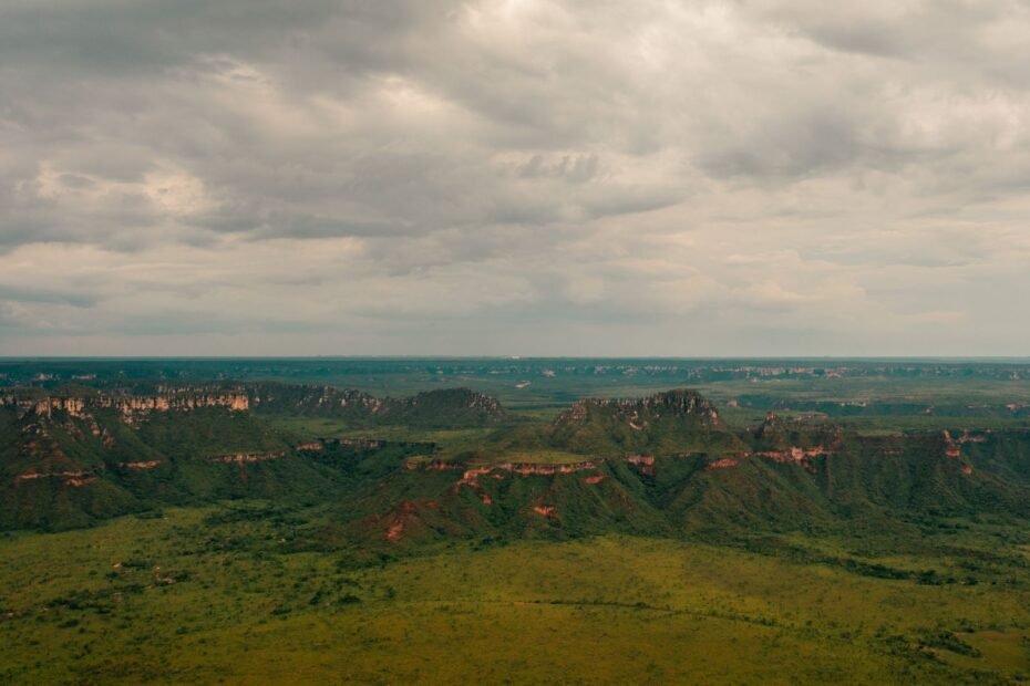 Vista aerea da paisagem das Serras Gerais no Tocantins, regiao proxima ao Jalapao